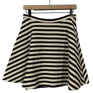 Anthropologie Greylin Preston Striped Circle Skirt - Black/Cream - 6